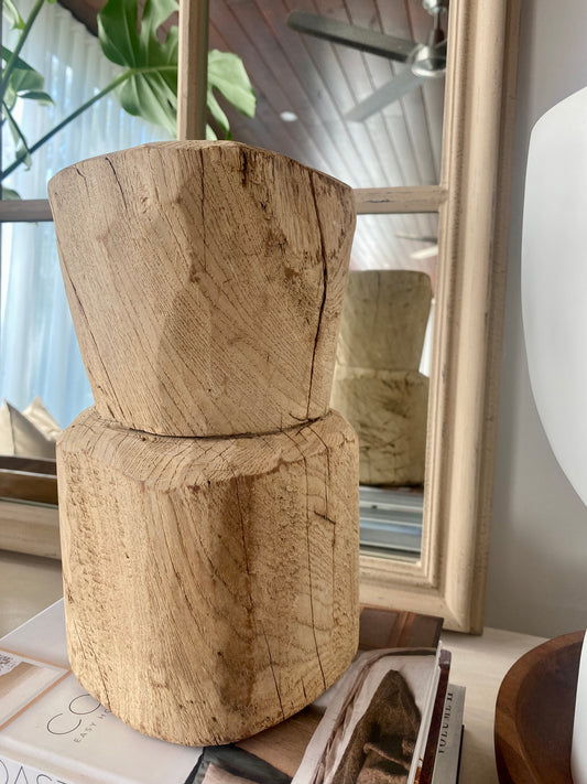 Bandi Teak Timber Pot, 30cm x 18cm