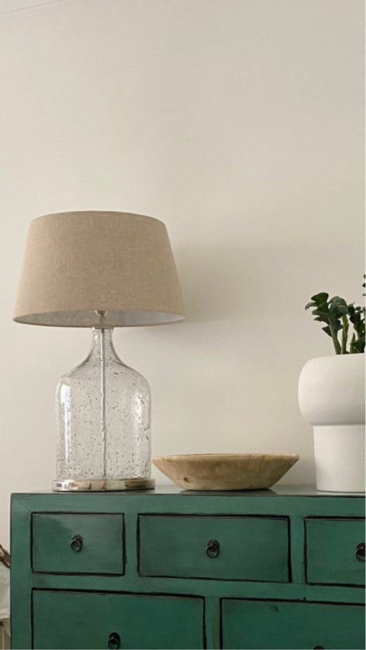 Lustre Flagon Table Lamp CLEAR BASE & XL LAMPSHADE